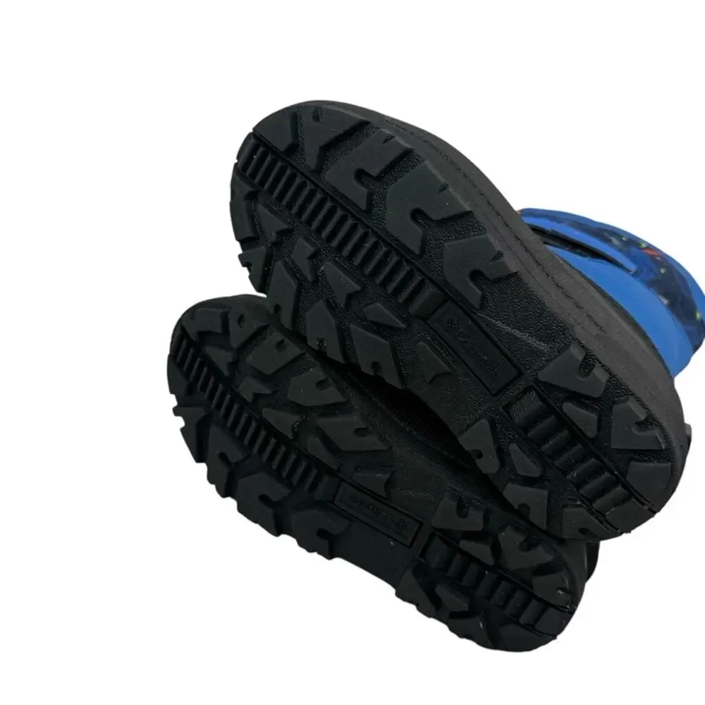COLUMBIA Powderbug Plus II Print Snow Boots Unisex Kids US Sz 13 Blue Waterproof